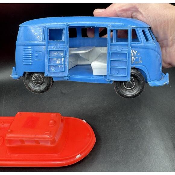 Vintage VW Volkswagen GAY Blue CAMPER Van & Boat GAY TOYS INC -C31 - Picture 7 of 12